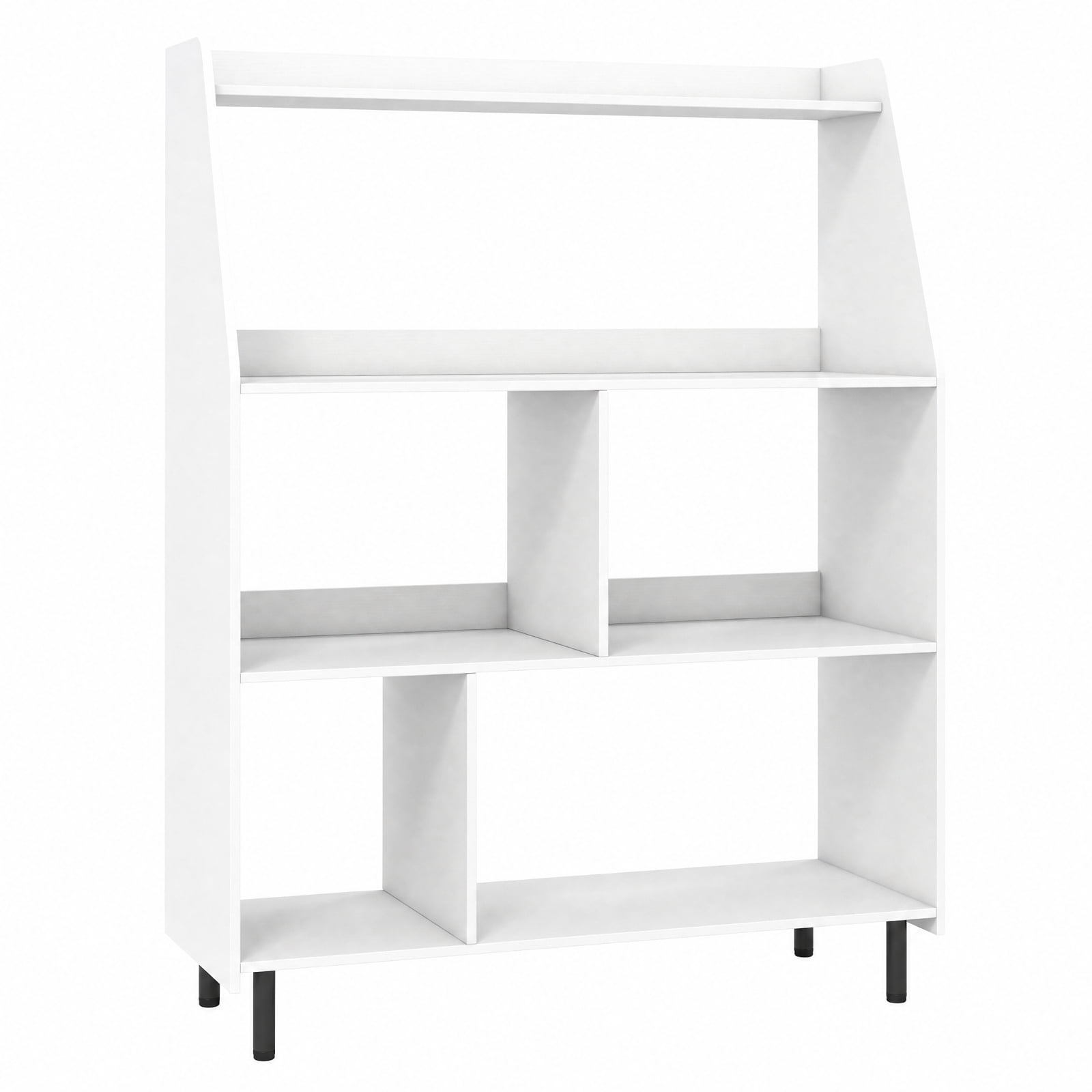 Furnibear 4-Tier Open Modern Bookcase with 2 Anti-Tipping Kits for Living Room Home Office Bedroom Display Storage Shelf, White