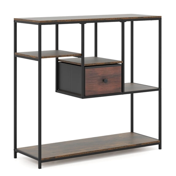 Furnibear 40 Inch Console Table Behind Sofa Couch with Storage for Living Room Entryway Hallway, Coffee
