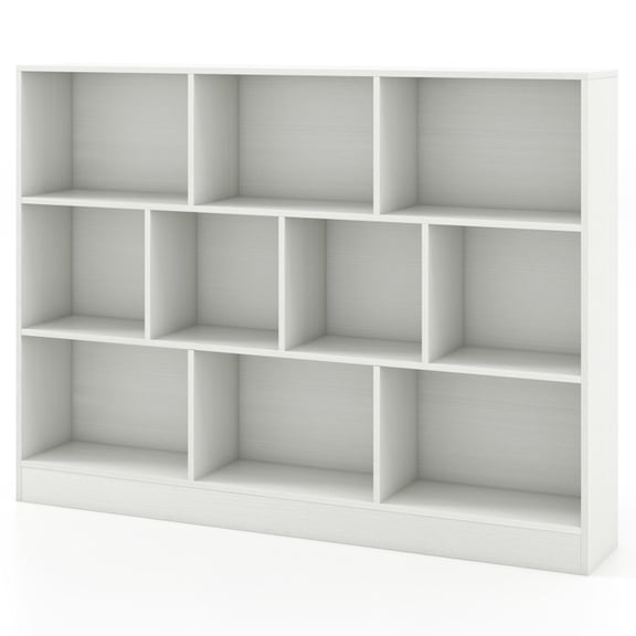 Furnibear 41 inches Art Wall-Mounted Display Shelf for Books, White