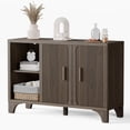 thumbnail image 1 of Furnibear 47" Fluted Buffet Cabinet with Storage Accent Sideboard,Modern Credenza with 2 Doors & Shelves,Wood Coffee Bar Table Console for Dining Room Kitchen Living Room Entryway,Walnut Brown, 1 of 9