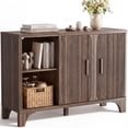 thumbnail image 1 of Furnibear 47" Fluted Buffet Cabinet with Storage Accent Sideboard,Modern Credenza with 2 Doors & Shelves,Wood Coffee Bar Table Console for Dining Room Kitchen Living Room Entryway,Walnut Brown, 1 of 9