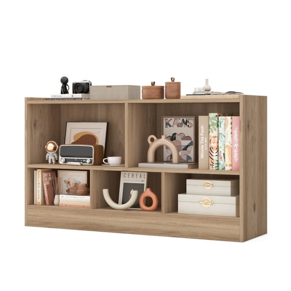 Furnibear 5-Cube Cabinet Classroom-Ready Storage Bookshelf, Natural