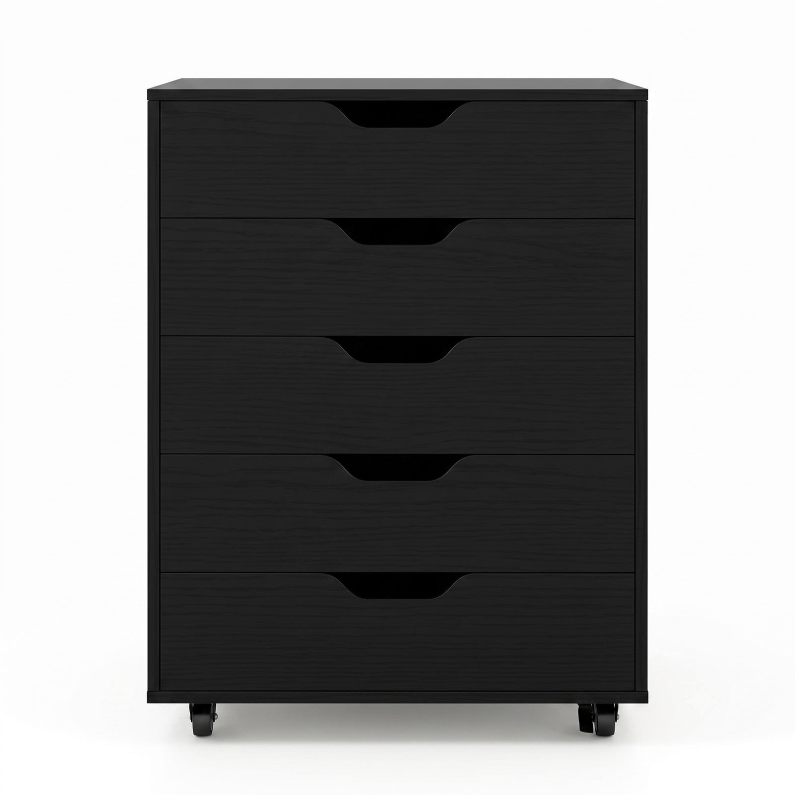 Furnibear 5 Drawer Mobile File Cabinet with Lockable Wheels, Rolling Storage Organizer Cart with Reinforced MDF Frame for Home Office, Living Room, Study, 155, Black