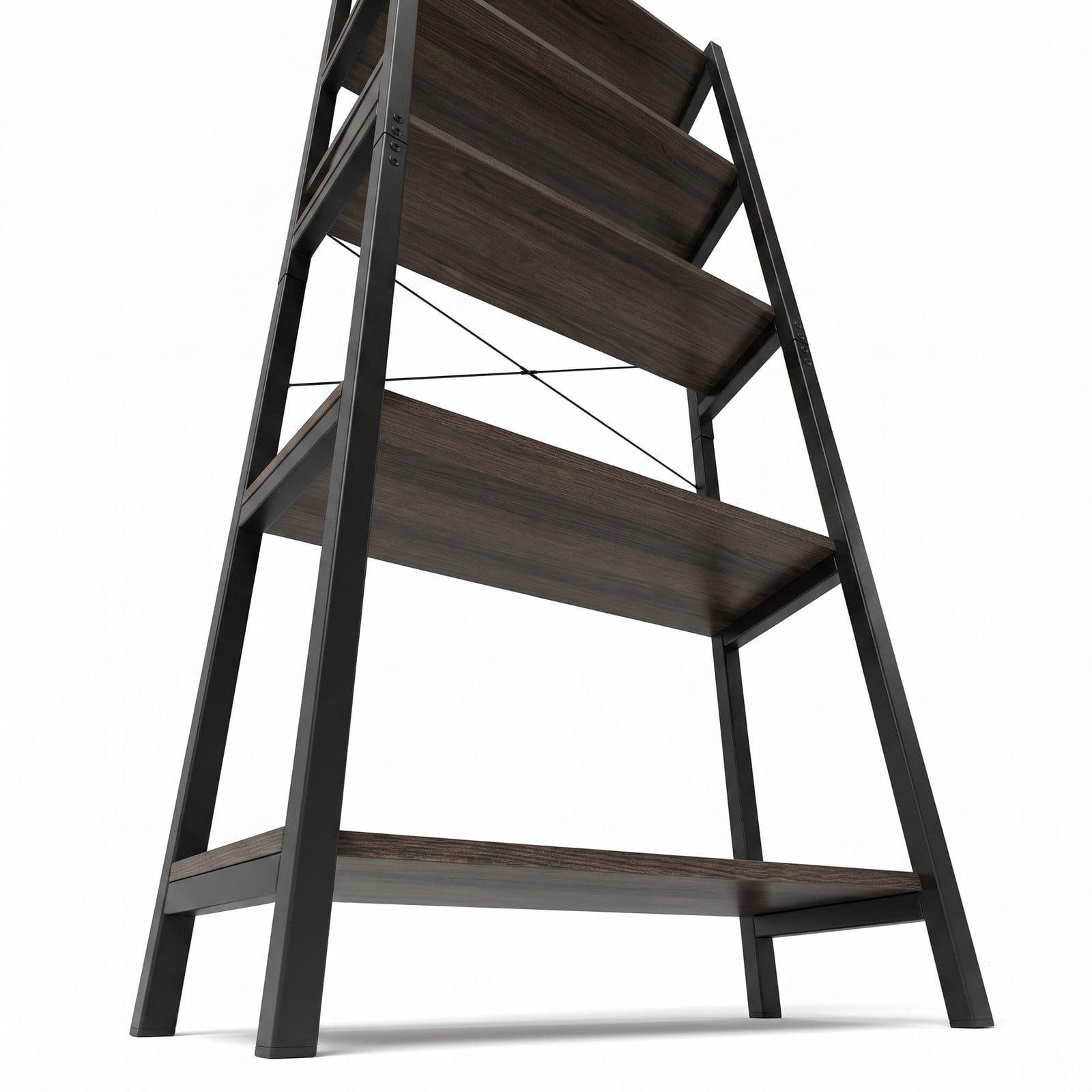 Furnibear 5-Tier Bookshelf Industrial Display Storage Rack Freestanding Open Bookcase with Sturdy Metal Frame for Home Office Living Room, Gray