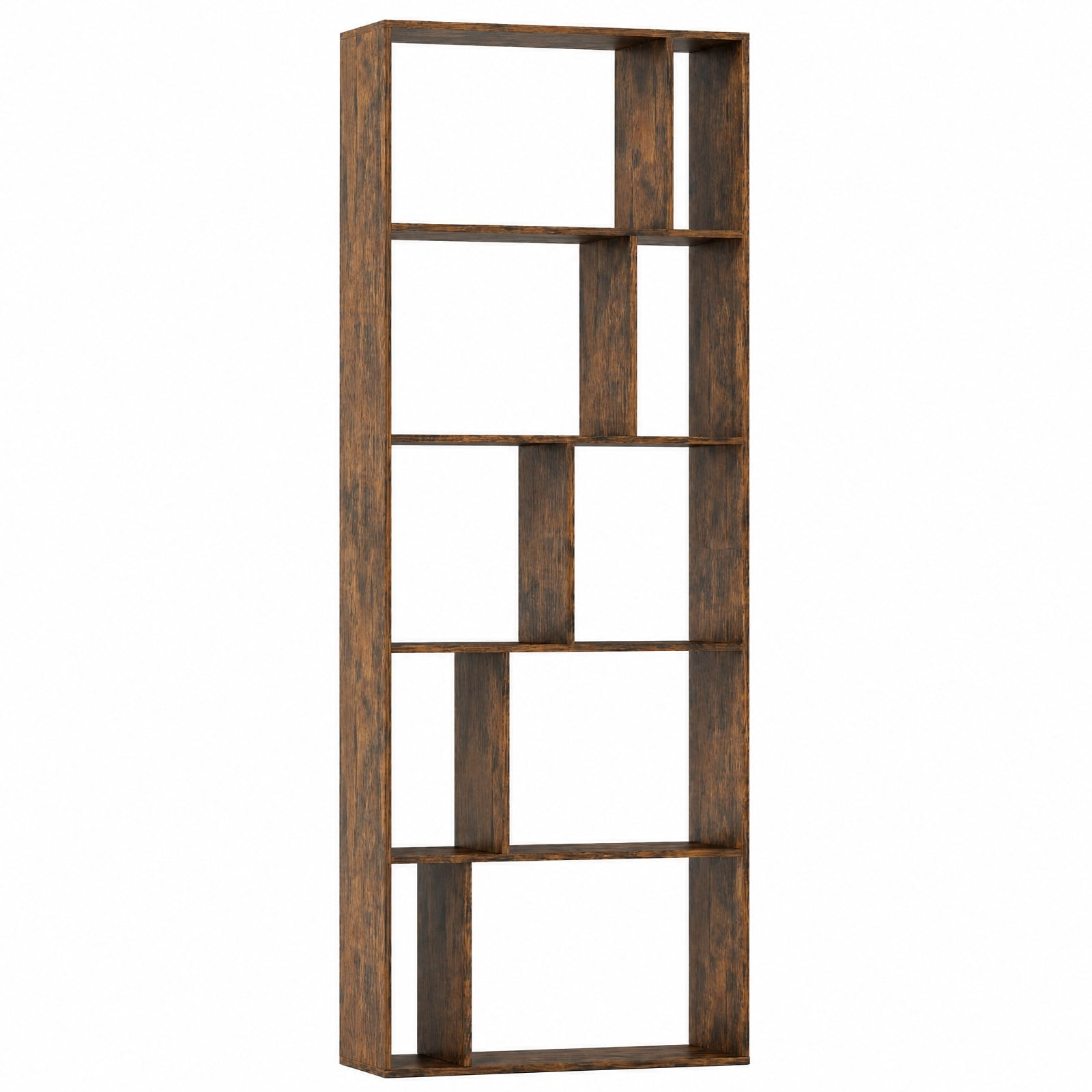 Furnibear 5-Tier Modern Bookshelf with Open Back and 2 Anti-Tipping Kits for Living Room Home Office Bedroom Display Storage Shelf, Brown