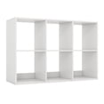 thumbnail image 1 of Furnibear 6 Cube Bookshelf with Back Guardrail for Living Room Bedroom White, 41" x 13" x 27.5" - Open Storage Display Rack for Home Office, 1 of 11