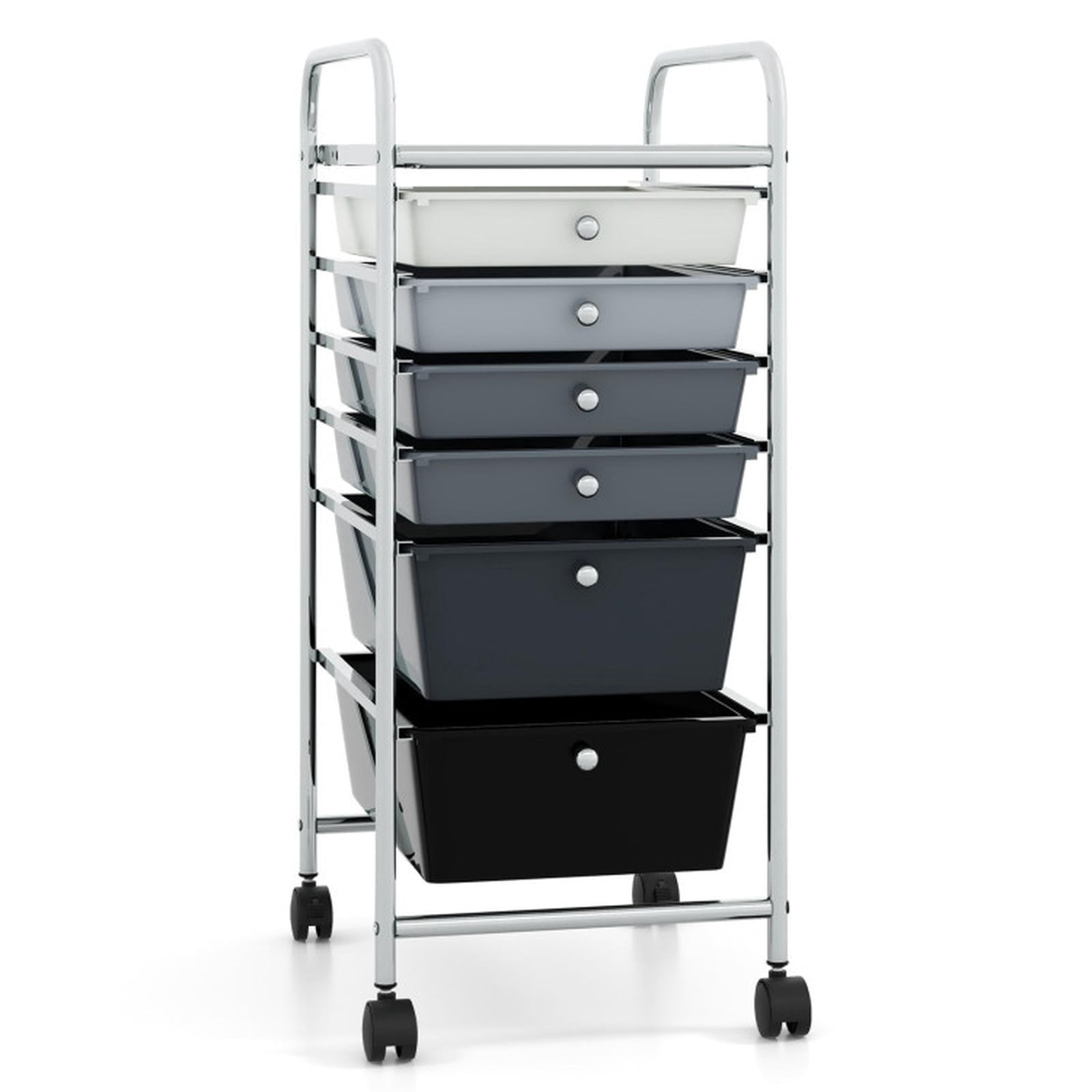 Furnibear 6 Drawers Rolling Storage Cart Organizer Multi for Home Office Craft Room Classroom, Mixed Black