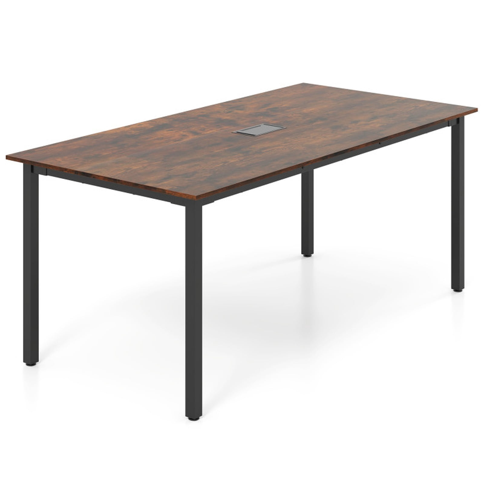 Furnibear 6 Feet Conference Room Table Large Rectangular Meeting Table Seats 8 to 10 People for Office Boardroom, Rustic Brown