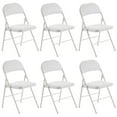 thumbnail image 1 of Furnibear 6 Pack Folding Chairs, Leather Padded Cushion Chairs with Comfortable Cushion and Stainless Steel Frame for Home and Office, for Indoor and Outdoor Events,White, 1 of 10