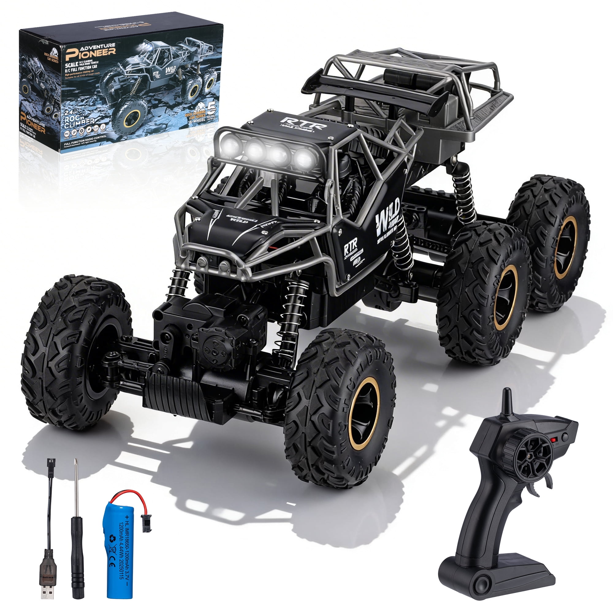 Furnibear 1:12 RC Car for Kids Adults,6WD Monster Truck Remote Control Car,2.4Ghz Waterproof All Terrain Off Road RC Truck Toy Gifts for Boys and Girls