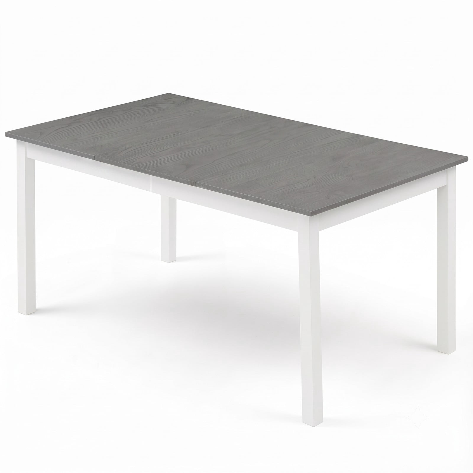 Furnibear 60 Inch Rectangular Dining Table for 6, Kitchen Dinner Table with Solid Rubber Wood Legs and Spacious Wood Grain Tabletop for Dining Room Restaurant, Gray