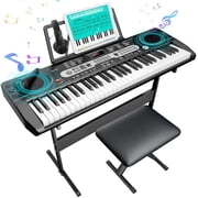 Redsmile 61 Key Piano Keyboard Kit with Music Sheet Stand, Stool, Headphones, Microphone, 200 Tones & Rhythms