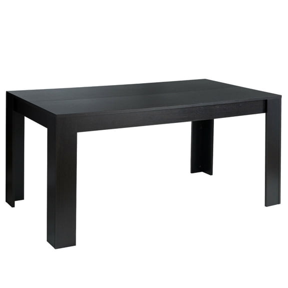 Furnibear 63 Inch Rectangular Modern Dining Kitchen Table for 6 People for Kitchen Dining Room, Black