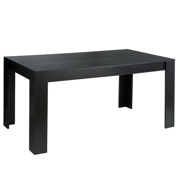 Furnibear 63 Inch Rectangular Dining Table for 6 People Modern Wood Kitchen Table for Dining Room and Apartment, Black