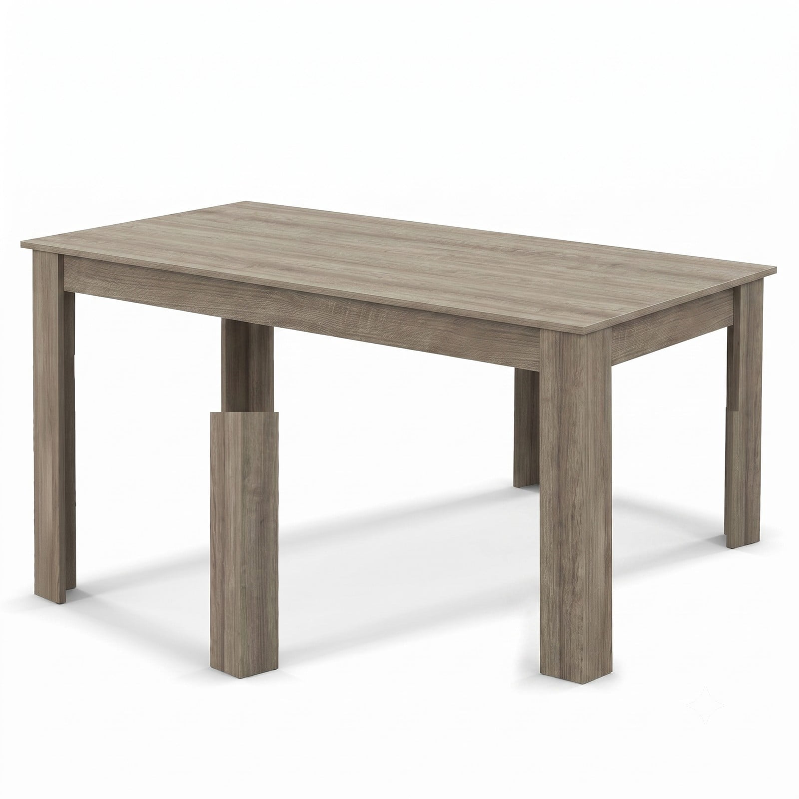 Furnibear 63 Inch Rectangular Modern Dining Table, Engineered Wood Kitchen Table for 6, Spacious Rectangle Dinner Table with Sturdy Wood Legs for Dining, Light Gray