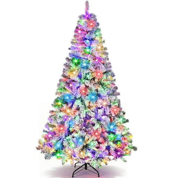 Furnibear 7.5ft Pre-Lit Christmas Tree with 550 Color Changing LED Lights for Home, Office, and Party Decoration