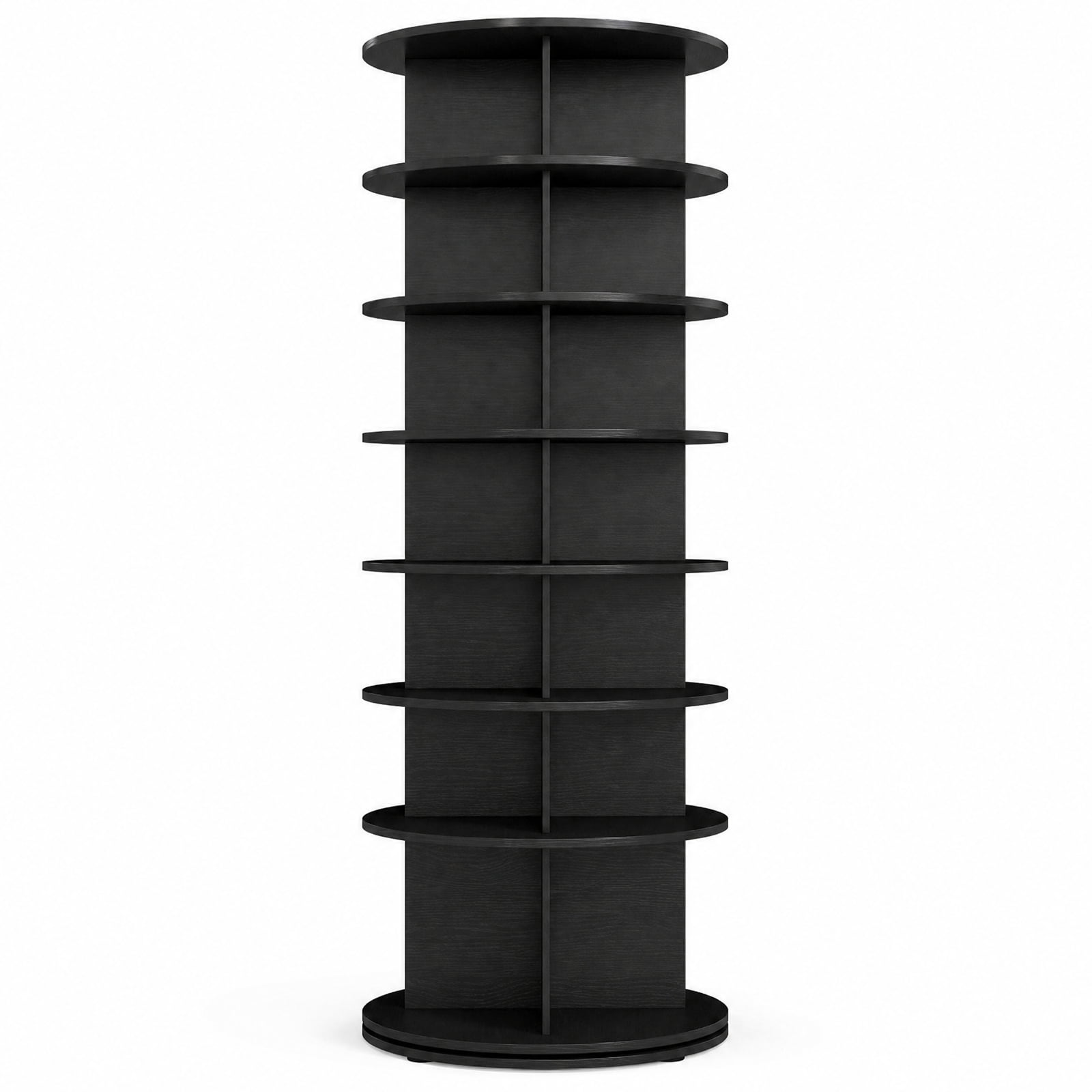 Furnibear 7 Tier Rotating Shoe Rack Tower Freestanding Spinning Shoe Organizer for Entryway Closet and Bedroom Corners, Black