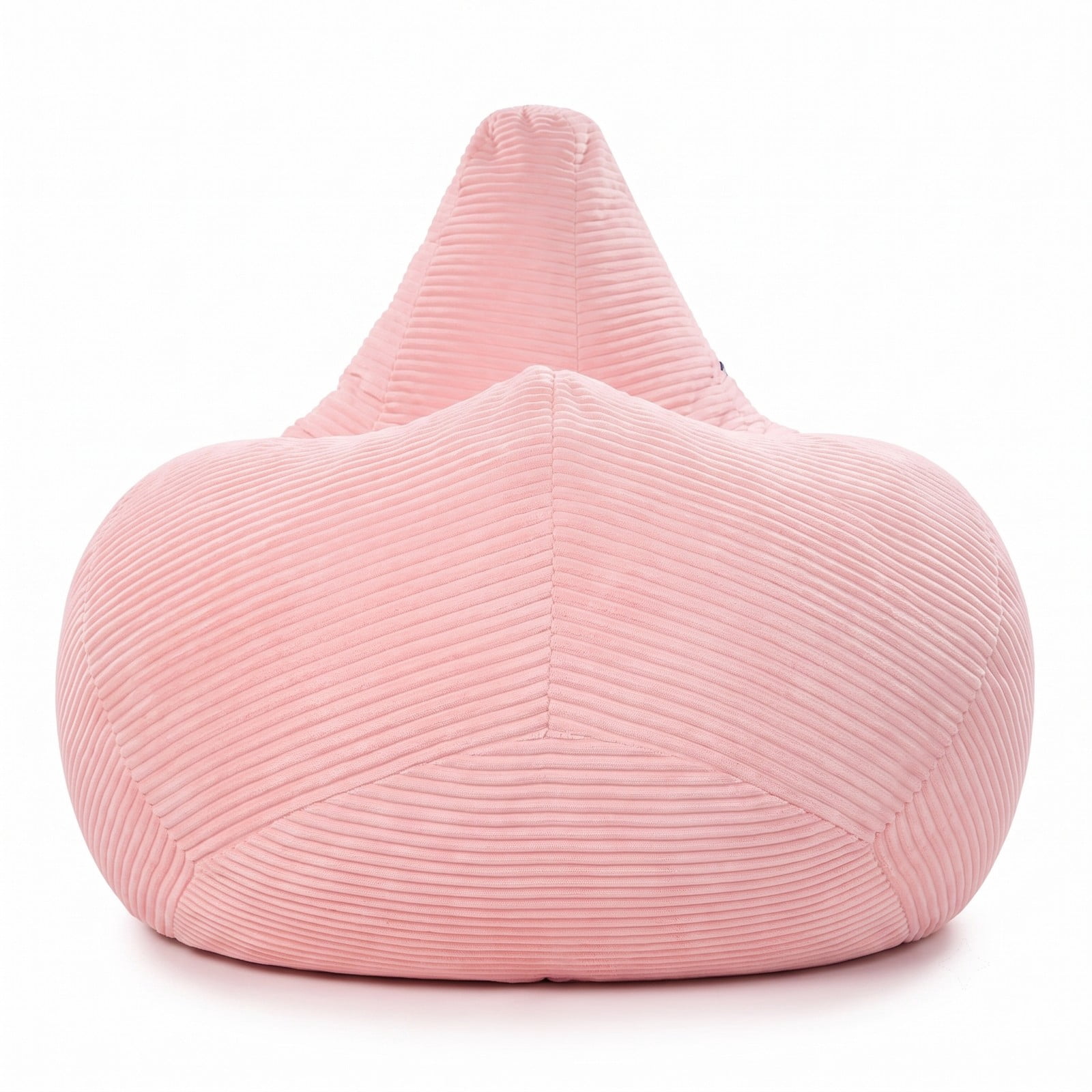 Furnibear Bean Bag Chair for Adults, Corduroy Lazy Lounger Accent Sofa with Soft Sponge Filling, Skin-Friendly Cover, Ergonomic Reading Gaming Seat for Bedroom, Pink