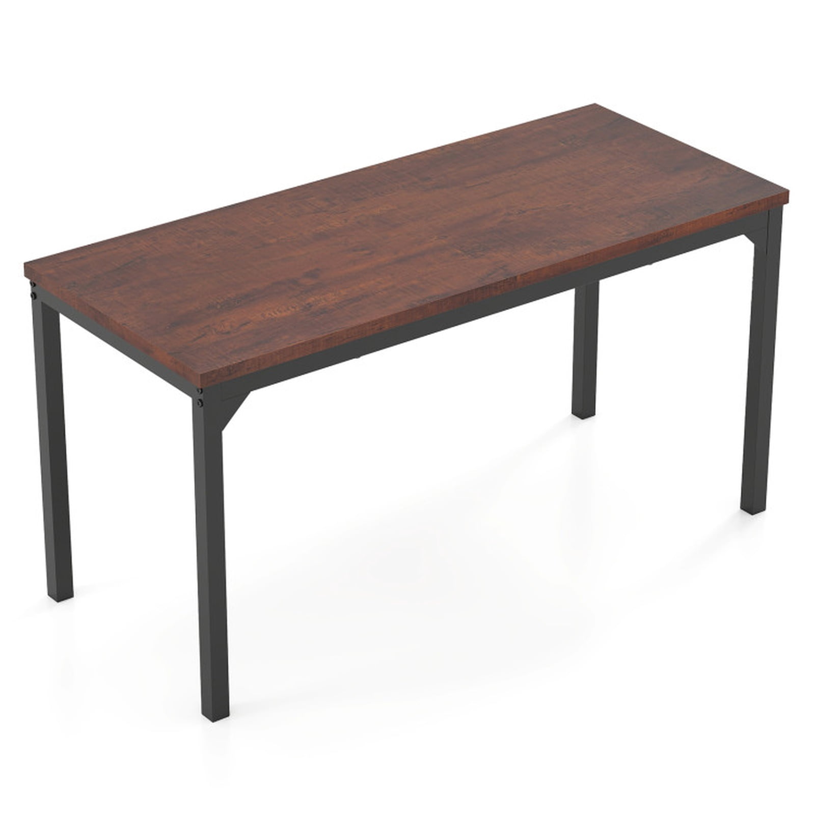 Furnibear 55 Inch Conference Table with Heavy Duty Metal Frame, Large Office Desk Computer Gaming Table for Meeting Room, Mahogany