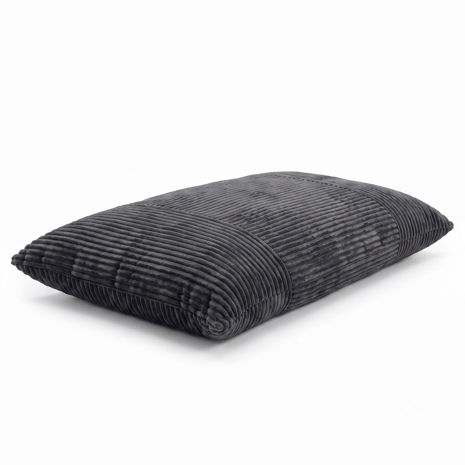 Furnibear Convertible Bean Bag Floor Sofa, Machine-Washable Corduroy Cover Shredded Foam Lounger Bean Bag Bed for Living Room Dorm Gaming Reading, Dark Gray