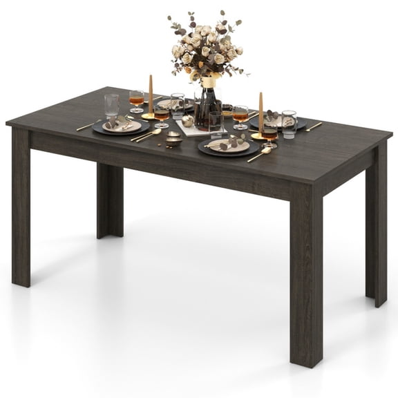 Furnibear Dining Table, Gray - Rectangular Farmhouse Table Wood Dinner Table Kitchen Table for Home and Apartment