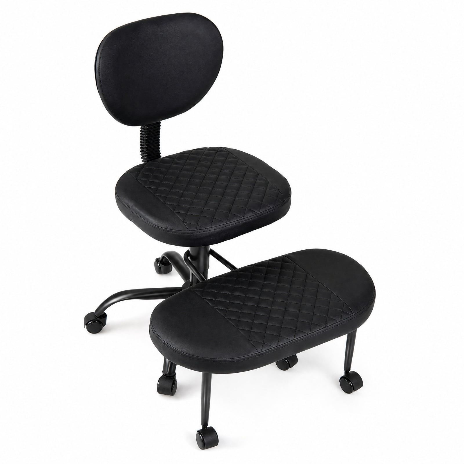 Furnibear Ergonomic Cross Legged Office Chair with Height-Adjustable Seat for Home Office Study Desk Computer Task, Black