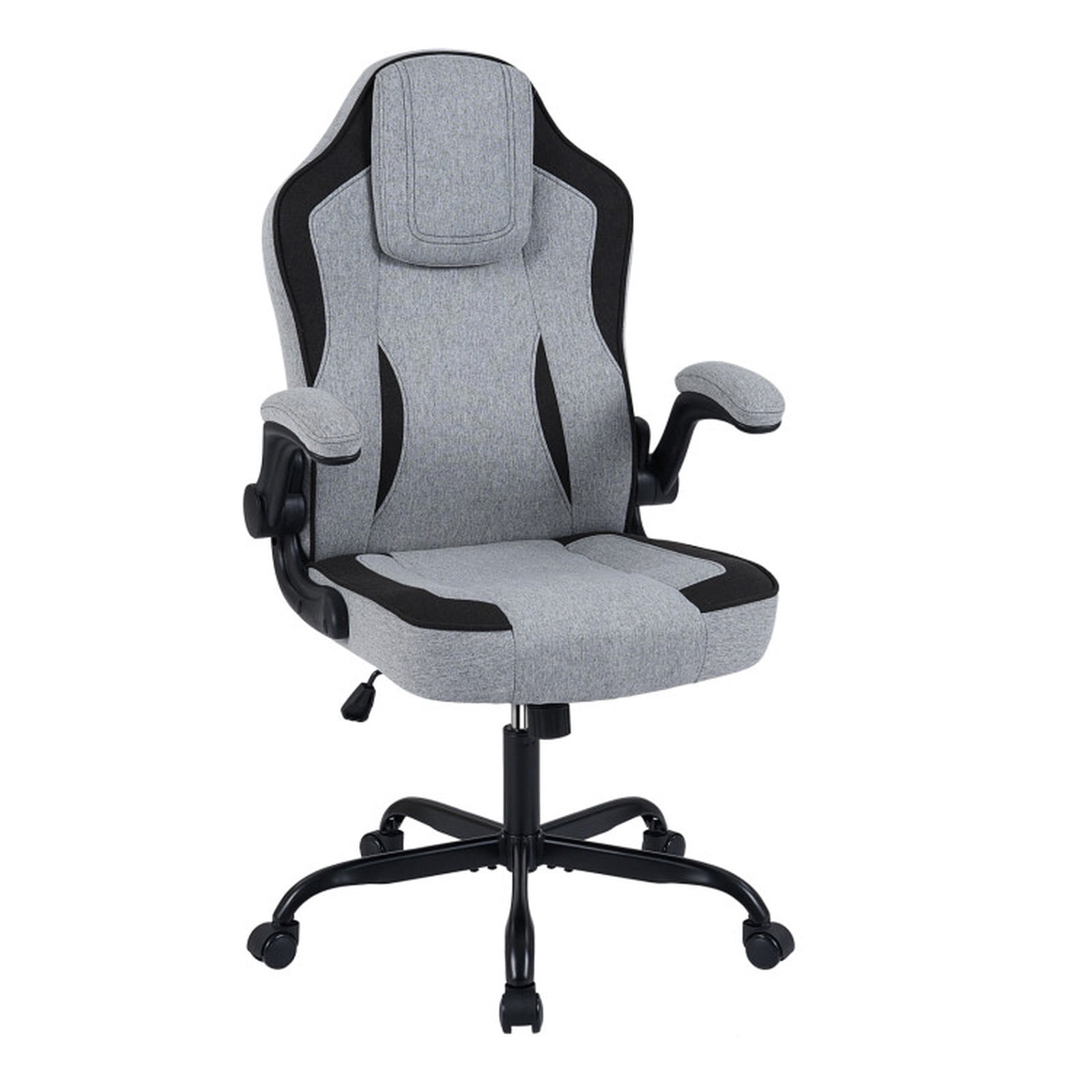 Furnibear Ergonomic Office Chair High Back Executive Desk Chair with Flip-up Armrests, Headrest, Lumbar Support, Computer Chair for Home Office, Gray