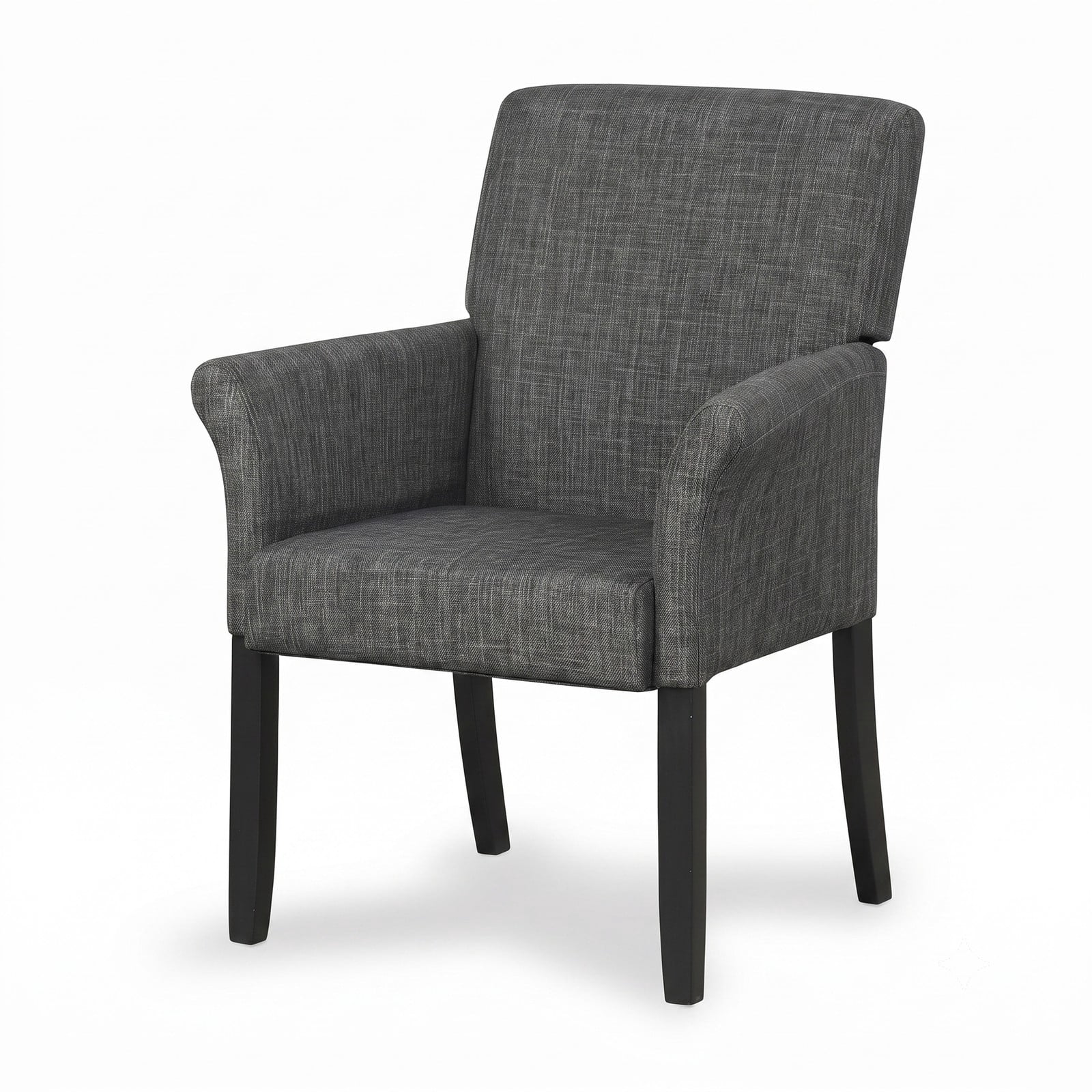 Furnibear Executive Guest Chair, Reception Waiting Room Arm Chair with Padded Armrests, Ergonomic Linen Velvet Accent Chair, Rubber Wood Legs, 330 lbs Capacity, Gray