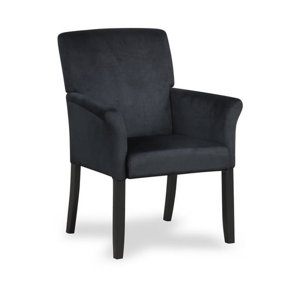 Furnibear Fabric Upholstered Executive Guest Armchair with Rubber Wood Legs, 330 lbs Capacity, Black