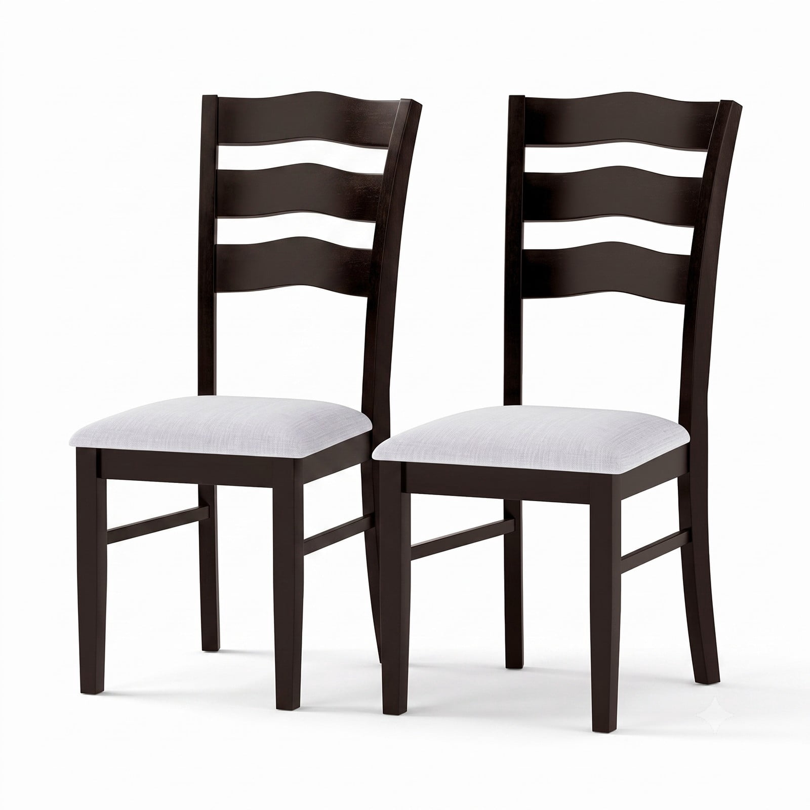Furnibear Farmhouse Dining Chairs Set of 2, Upholstered Velvet Kitchen Chairs with Elegant Hollowed Wave Backrest, Rubber Wood Legs, Ergonomic Side Chairs for, Gray