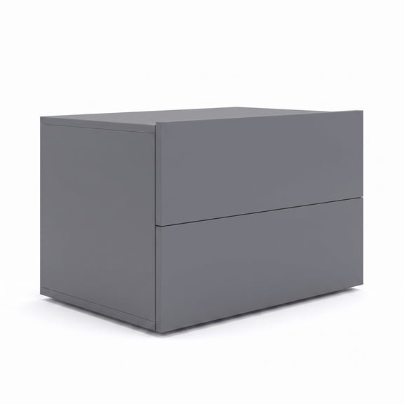 Furnibear Floating Nightstand with 2 Storage Drawers, Wall-mounted Bedside Table with Minimalist Design for Bedroom and Living Room, Gray