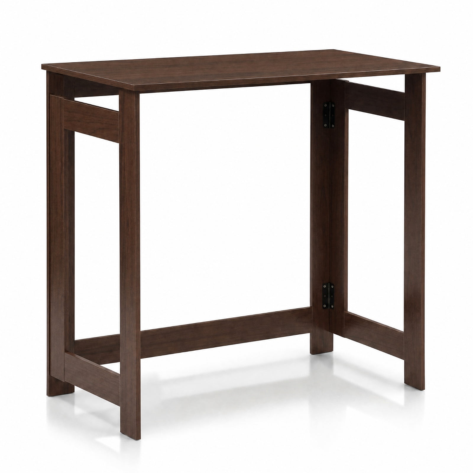 Furnibear Folding Console Table with Foldable Legs Narrow Sofa Entryway Table for Hallway Entrance and Behind Couch Space Saving, Brown