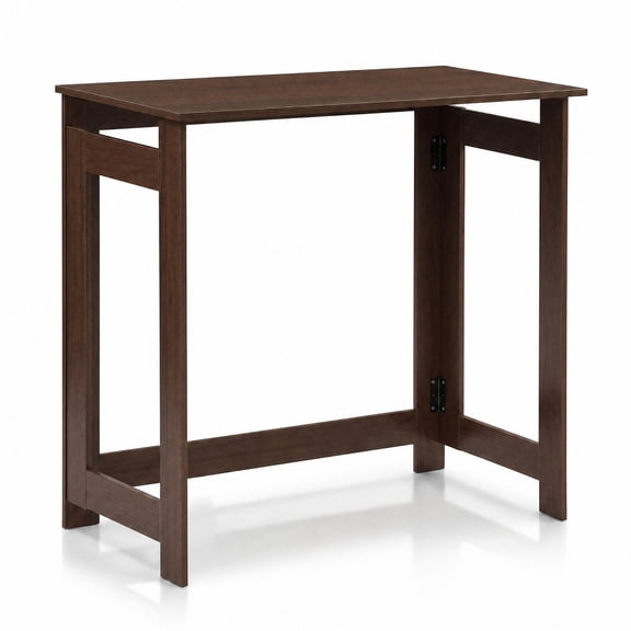 Furnibear Console Table with Fold-Flat Legs and 1.7 in Stored Profile, Crossbar Supports, 31.5 x 16 x 29.5 in Overall, 55 lb Top Capacity for Hallway Organization, Brown