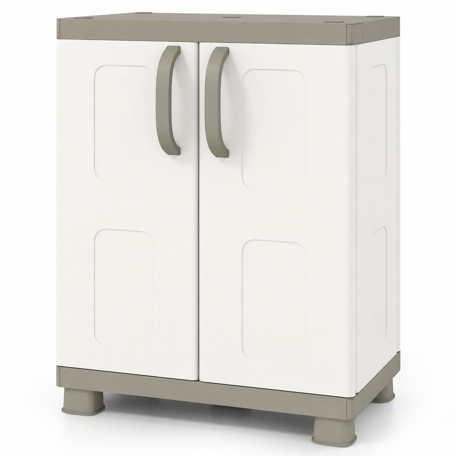 Furnibear Freestanding Buffet Cabinet Sideboard with 2 Doors and Adjustable Shelves for Kitchen and Garage for Kitchen Dining Living Room, Beige