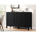 thumbnail image 1 of Furnibear Sideboard Buffet Cabinet with 3 Doors, Modern Credenza with Doors, Heavy-Duty Wood TV Media Console Table for Living Room, Hallway & Entryway,Black, 1 of 12