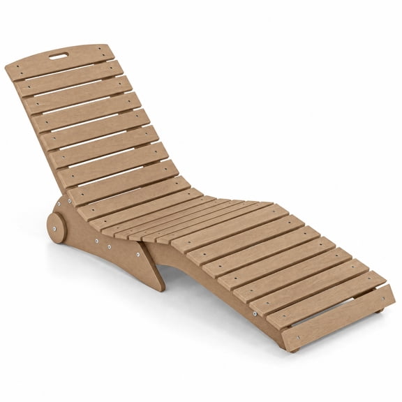 Furnibear In Pool Lounge Chair with Weighted Anti Floating Design and HDPE Frame for Baja Shelf Tanning Ledge Deck and Patio, Brown
