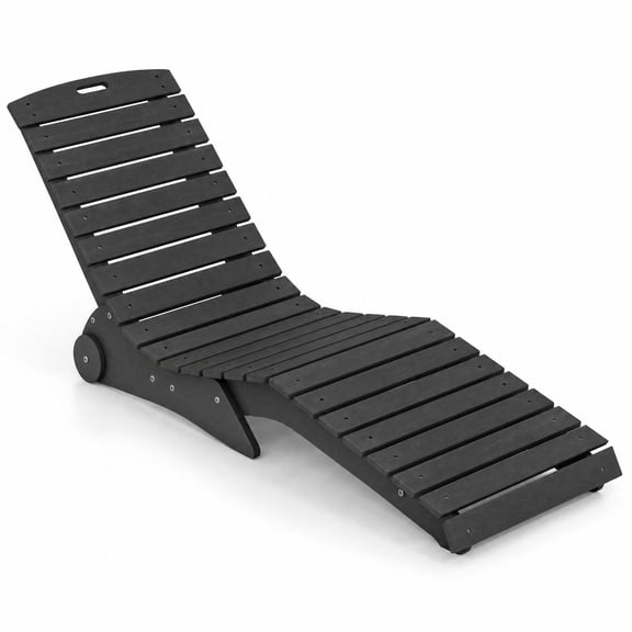 Furnibear In Pool Lounge Chair with Weighted Anti Floating Design and HDPE Frame for Baja Shelf Tanning Ledge Deck and Patio, Dark Gray