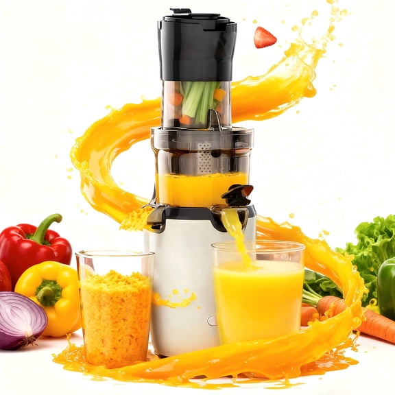 Fenbeli Juicer Machine,Cold Press Juicer with Wide Mouth 3.2” Feed Chute for Fruit Vegetable, Easy to Clean