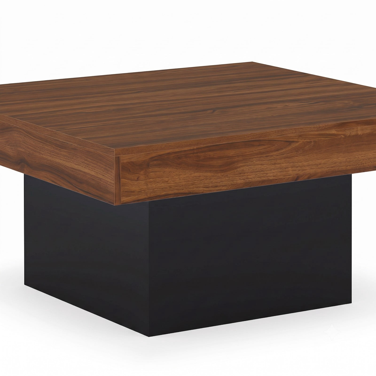 Furnibear LED Coffee Table Square Accent Table with RGB Lights and 21 Dynamic Modes, Remote Control, Engineered Wood Center Table for Living Room, Rustic Brown & Black