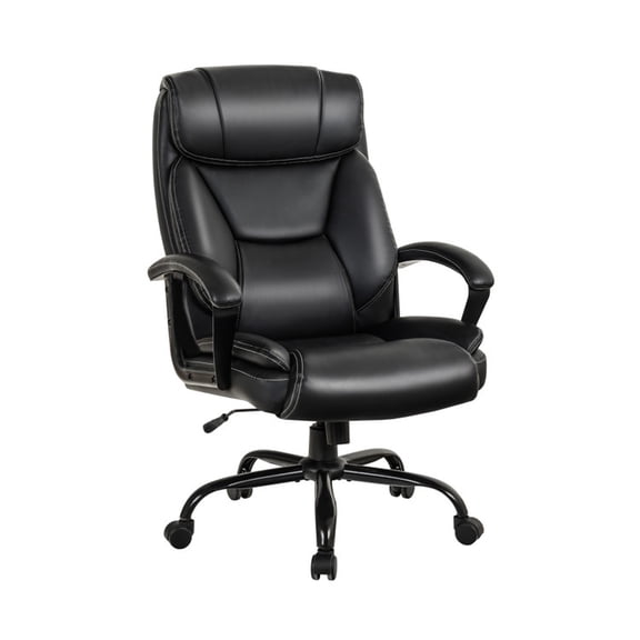 Furnibear Massage Office Chair Big and Tall Executive Desk Chair with 6 Vibrating Points, High Back, Headrest, Computer Chair for Home Office, Black