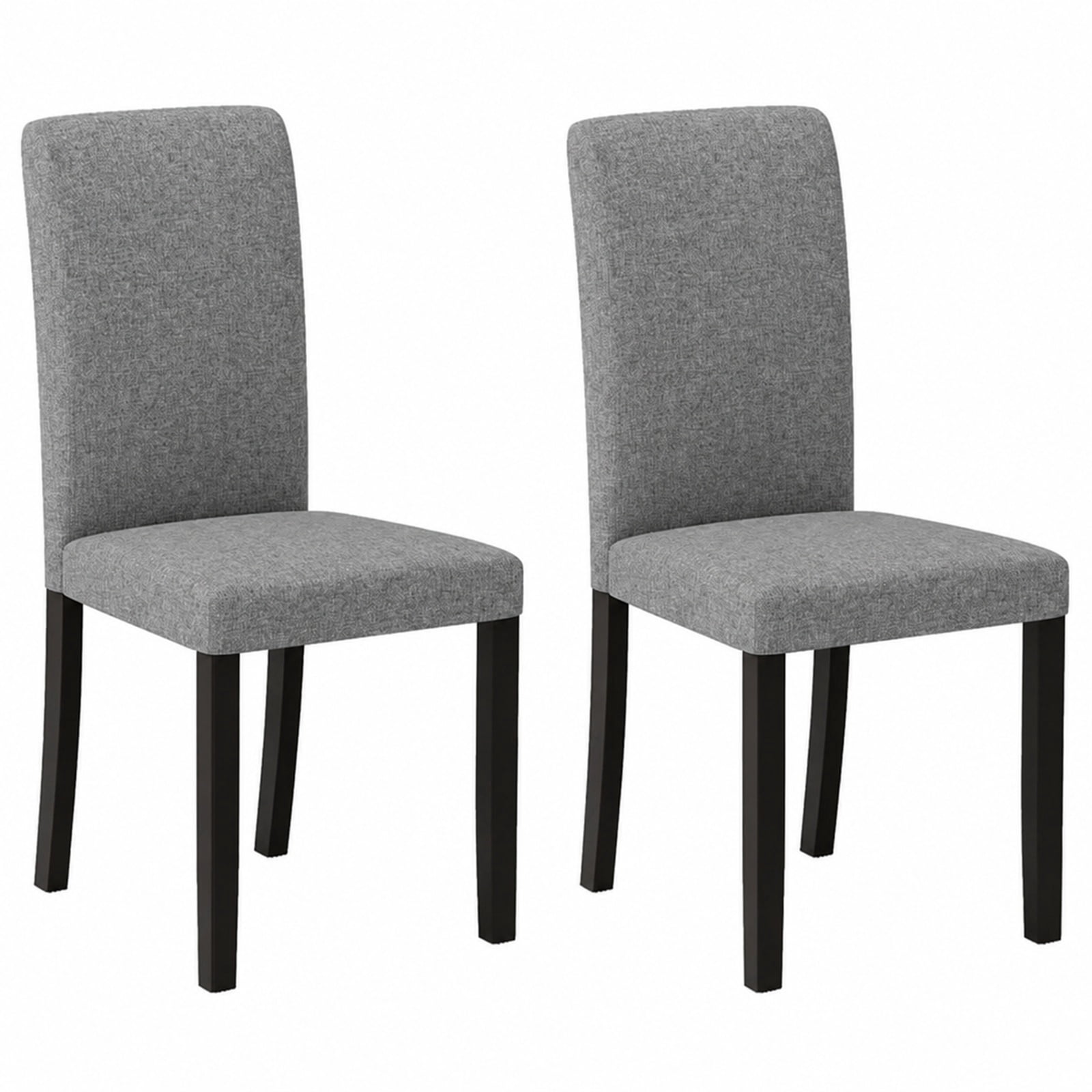 Furnibear Mid Century Modern Dining Chairs Set of 2 with Rubber Wood Legs and Padded Seats for Kitchen Dining Room, Gray