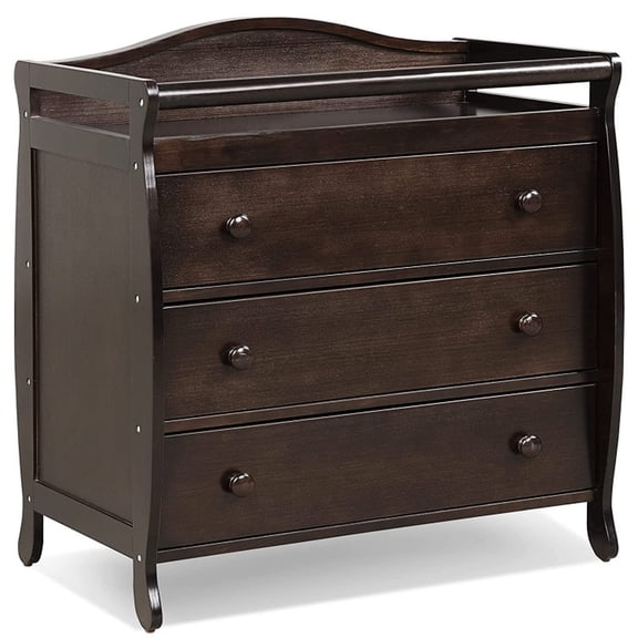 Furnibear Multi-Tier Infant Changing Table with Shelves, Brown