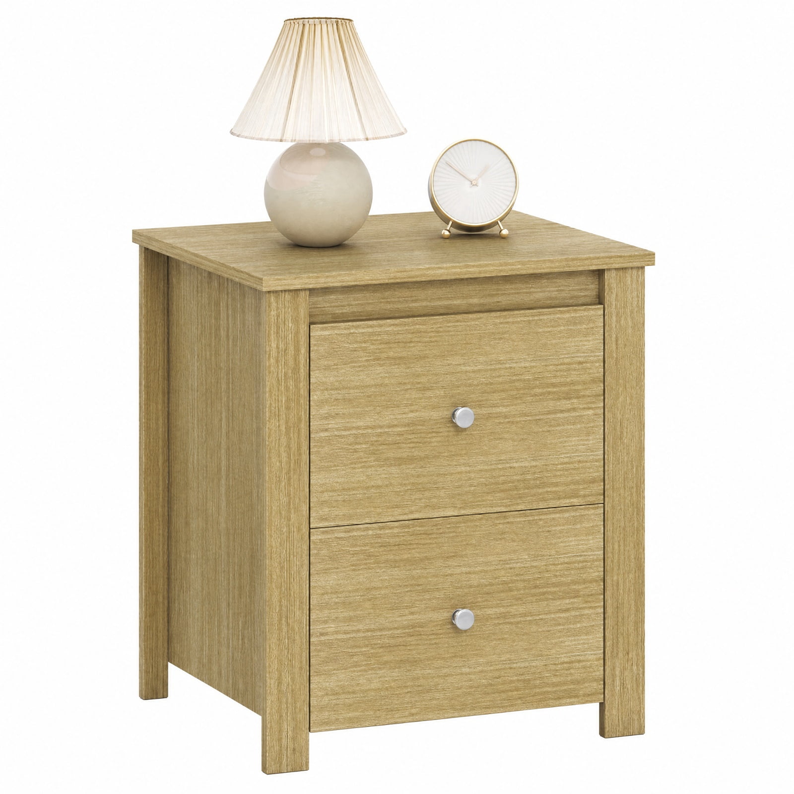 Furnibear Nightstand with 2 Drawers & Storage for Bedroom Living Room Small Spaces for Bedroom Living Room Bedside Sofa Side Small Space, Natural