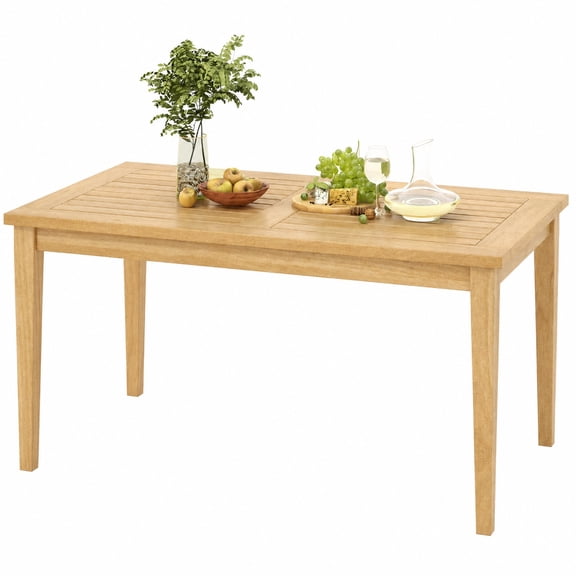 Furnibear Outdoor Patio Coffee Table Solid Teak Wood for Backyard Deck Garden Natural 90 lbs Capacity