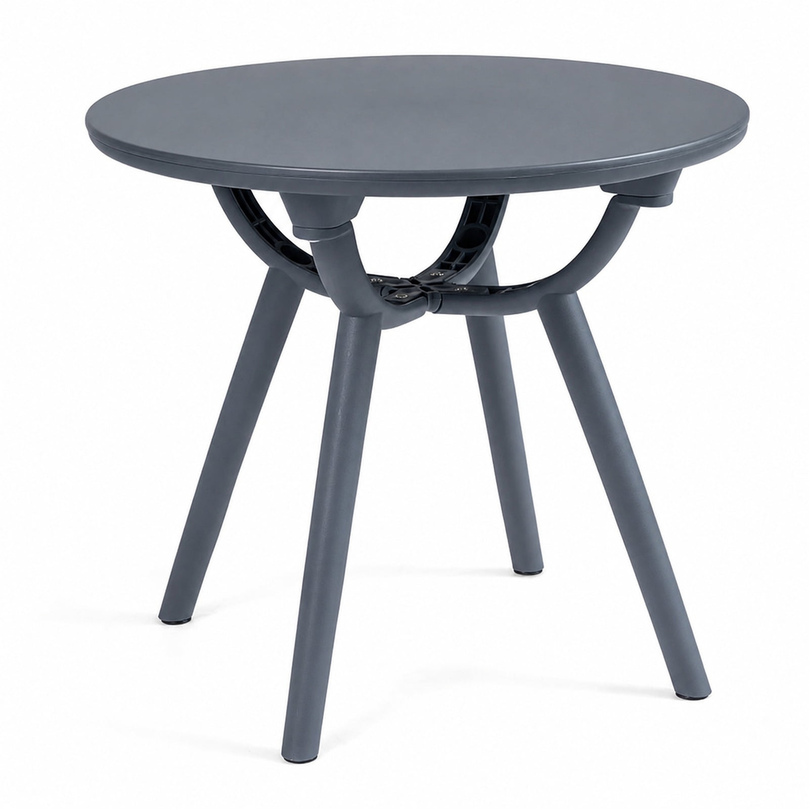 Furnibear Outdoor Round Patio Storage Side Table Set of 2 with Weatherproof PP and ABS Build for Poolside Backyard Balcony and Deck, Gray