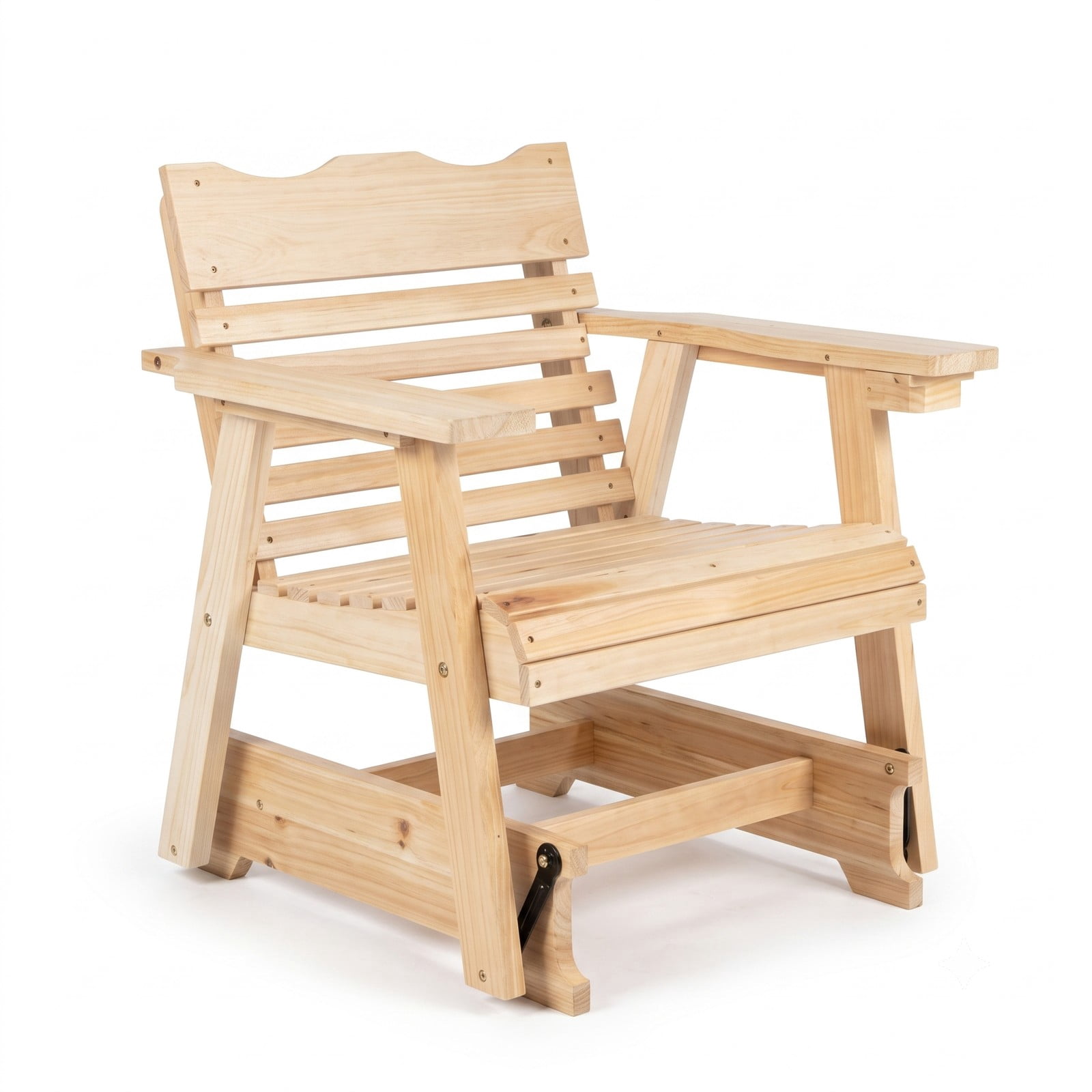 Furnibear Outdoor Wood Rocking Chair with High Back and Widened Armrests for Patio, Front Porch, Deck and Backyard, Natural