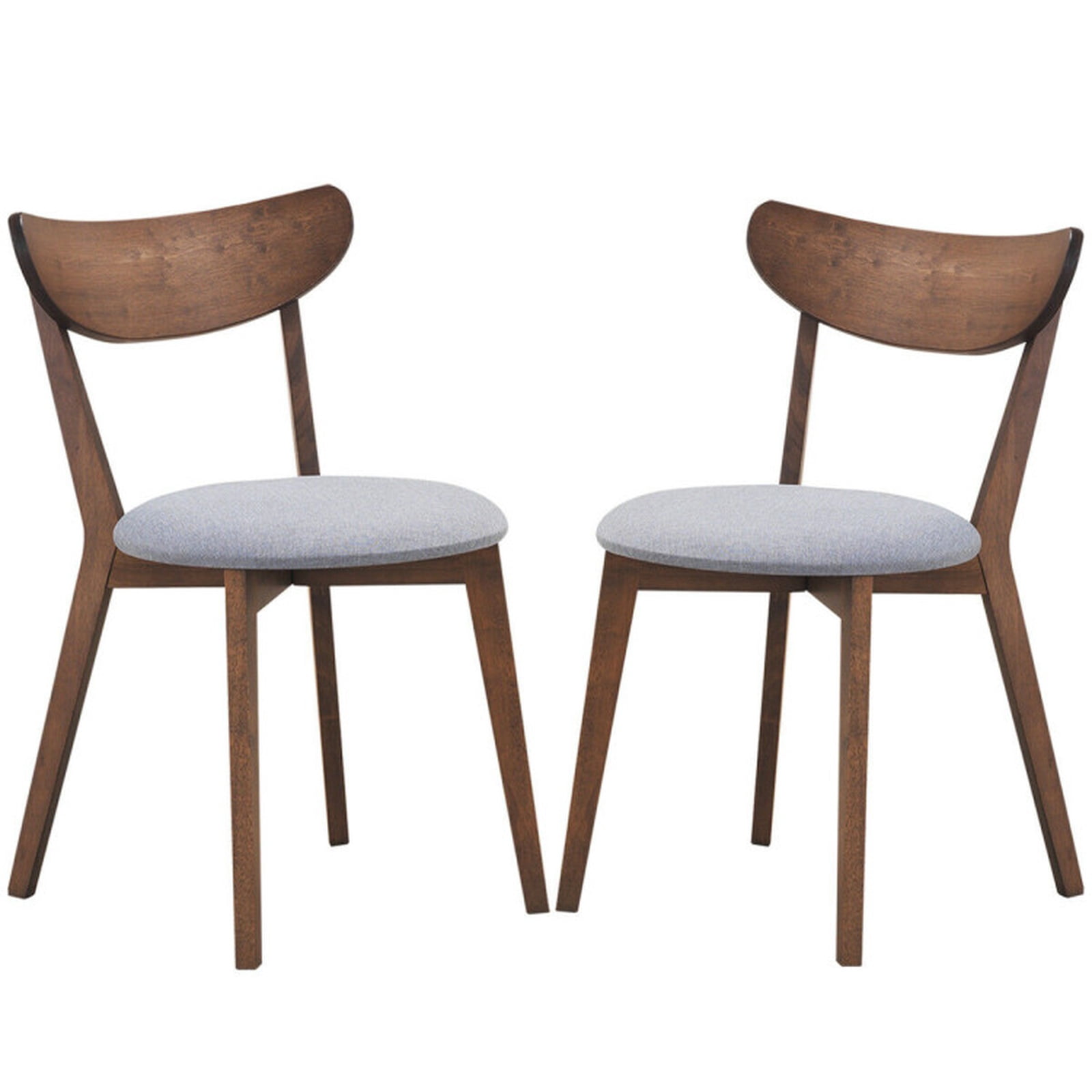 Furnibear Dining Chairs Set of 2 Cushioned Upholstered Seat Walnut Parsons Chairs Side Chairs for Home Dining Room and Kitchen Use Comfortable Modern Sturdy Wooden