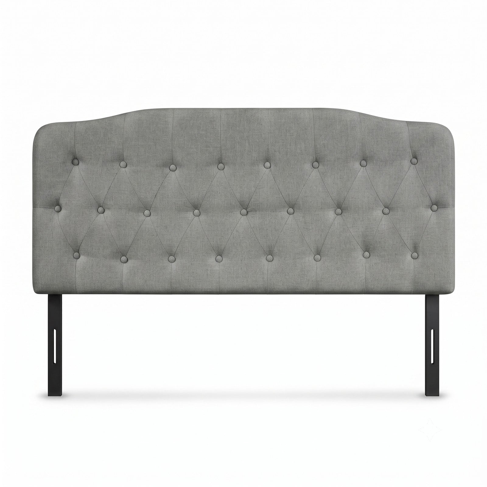 Furnibear Queen Upholstered Headboard with Diamond Button Tufting and 2 Adjustable Heights for Bedroom Wall Mount and Frame Mount, Light Gray