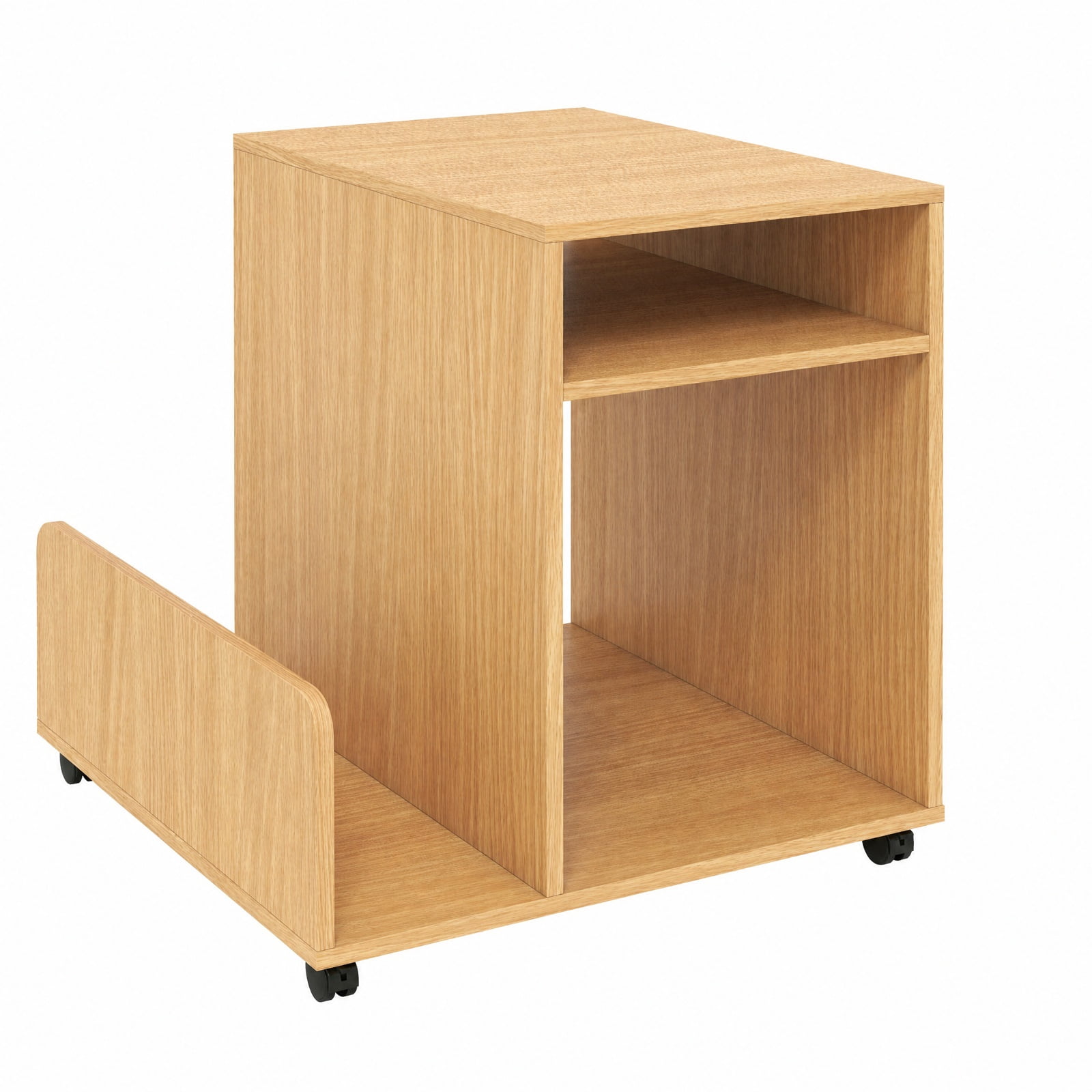 Furnibear Rolling 3 Tier Nightstand Mobile Side Table with Side Storage Rack Small Bedside End Table for Bedroom Sofa, Natural