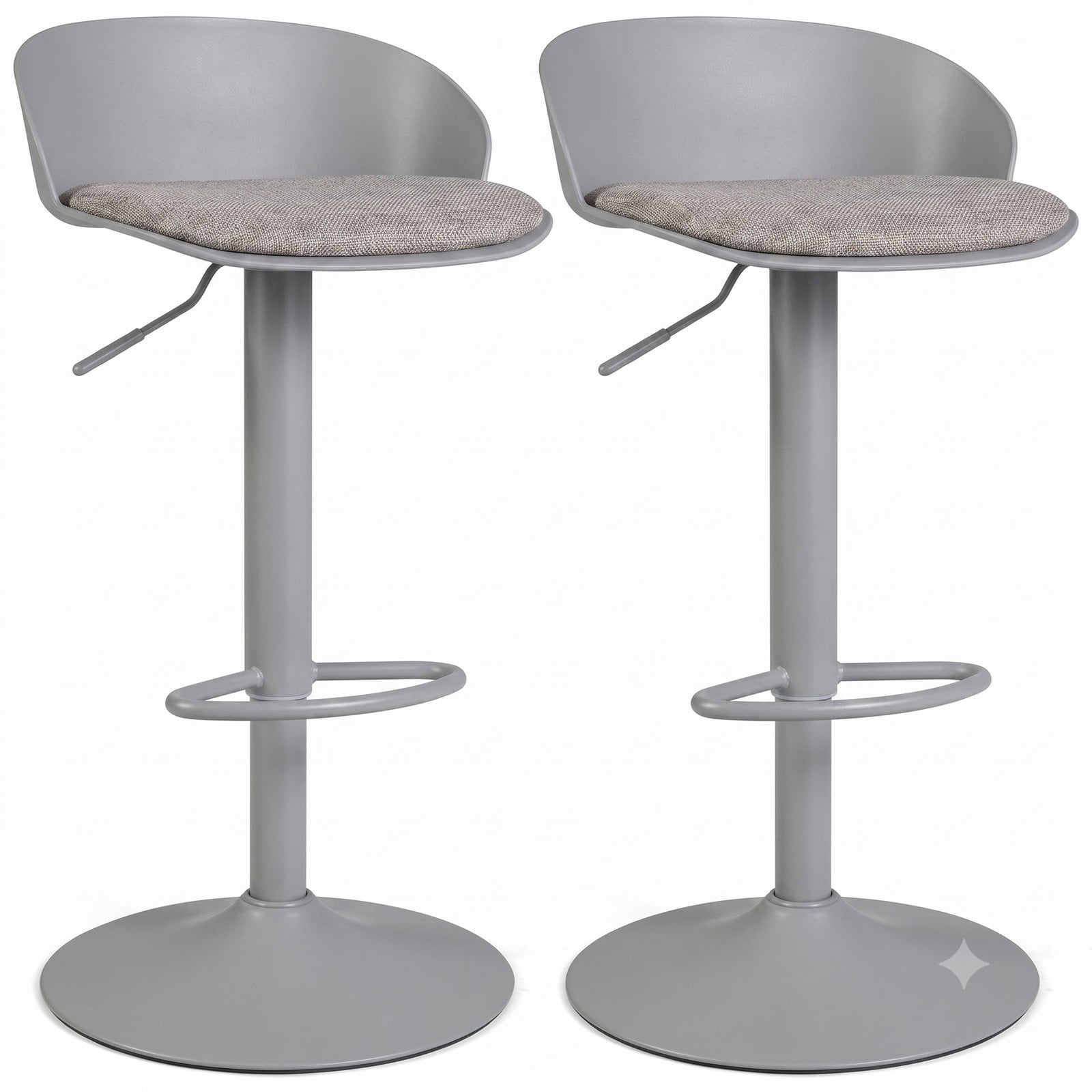 Furnibear Set of 2 Adjustable Swivel Bar Stools with Back and Footrest, 360 Degree Rotating Counter Height Barstools for Kitchen Island Dining Pub, 330 LBS, Cream